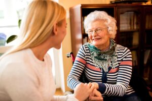 senior citizen asking younger healthcare professional where can I find assisted living in Beaumont, TX?